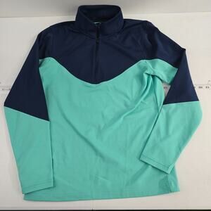 Under Armour Golf Men’s Small Loose Fit ½ Zip Pullover Blue Teal Colorblock 6409